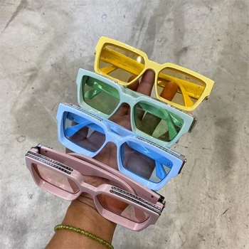 Извънгабаритни квадратни слънчеви очила Жени Мъже Розово Зелено Модни нюанси Дизайнер Луксозни очила Дропшипинг очила Oculos Gafas