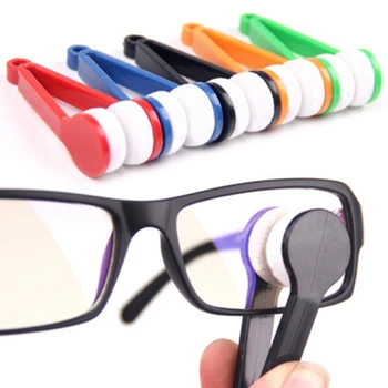 Преносими мини очила Почистване Търкайте Очила Очила Микрофибър Четки за почистване Инструменти за избърсване 5Pcs кърпа за почистване