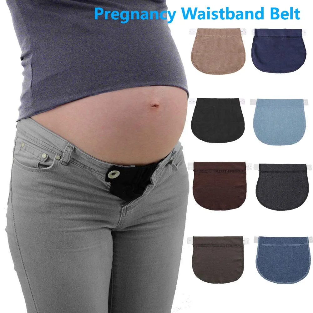 Майчинство бременност колан колан регулируеми еластични панталони удължен бутон