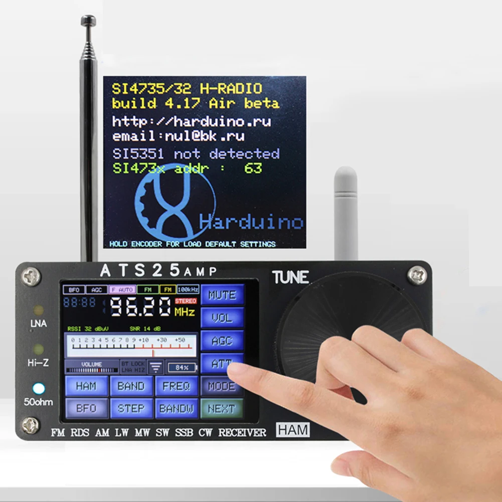 ATS25AMP Портативно късовълново радио Firmwa 4.17 RDS радиоприемник със спектрално сканираща мрежова конфигурация WIFI